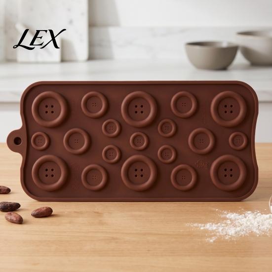 Cookie Decorating Molds 19-Hole Silicone Button Molds, Three Sizes DIY Cake Tray, Handmade Candy Flexible Easy Release Baking Gadgets for Chocolate