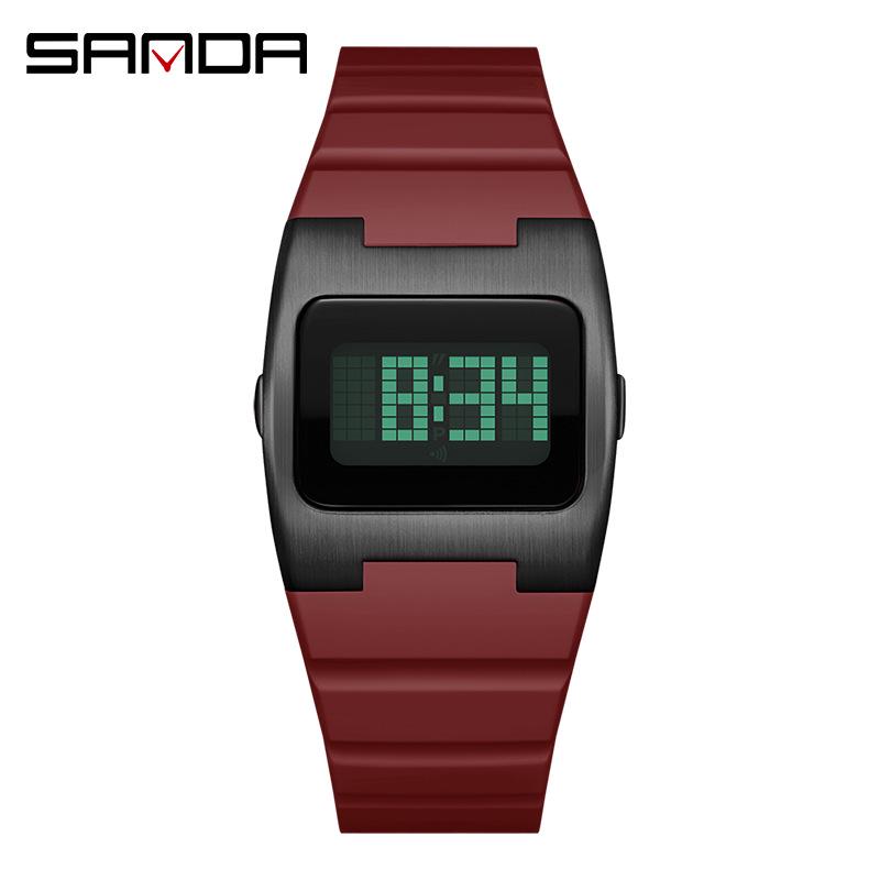 Sanda Retro Y2K Waterproof Square Wristwatch with Alarm - Unisex Multifunctional Design