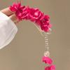 Elegant Camellia Hairpin Duckbill Clip Polyester Flower Hair Clip with Tassels For Special Occasion Women Daily Wear
