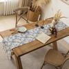 French Country Blue Floral Table Runner Vintage Stripe Print Runner  Dining Table Kitchen Decor Dustproof Easy To Clean Rectangular Table Flag