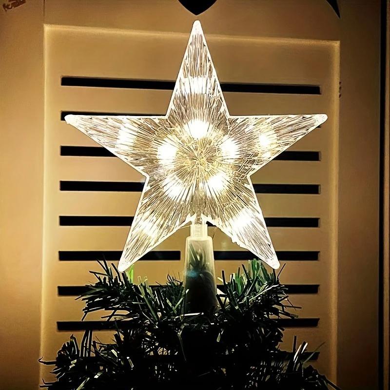 15Cm Colorful Light Glowing Christmas Tree Star Topper Ornament With Led Light For New Year Home Decoration Natal Noel