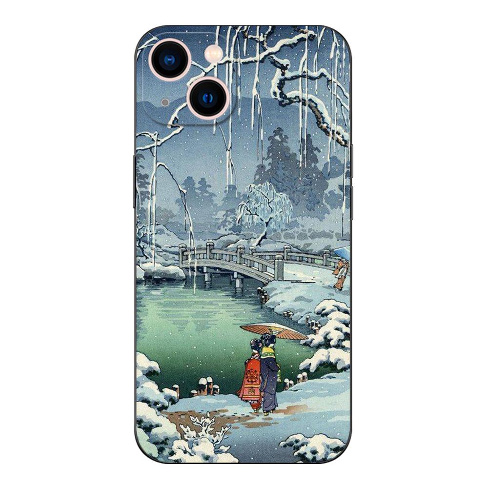 Black Tpu Case For Realme 7i 8i 9 Pro Plus 9i C12 GT Neo2 Narzo 20 30A 50A 50i Retro Tokyo Japanese Art