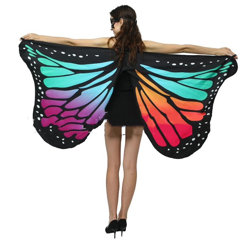 Butterfly Wings Cloak Role Play Accessories Stage Dress Up Shawl Party Costume Props Gradient Butterfly Wing Costume Accessories
