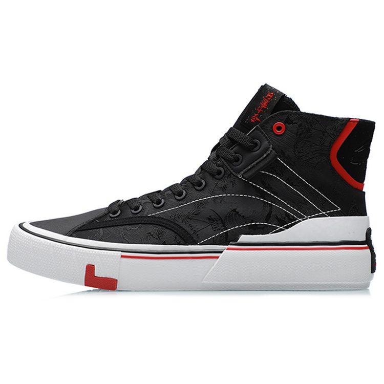 Li Ning Wave Coverage Thermal Slip Resistant High Top Skateboard Shoes Men's Black AECR007-1
