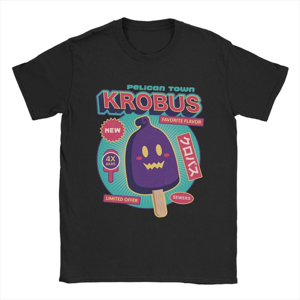Männer Krobus Eis Stardew Valley T-Shirt Spiel Anime Baumwollkleidung Lustiges Kurzarm Rundhals T-Shirt Bedrucktes T-Shirt