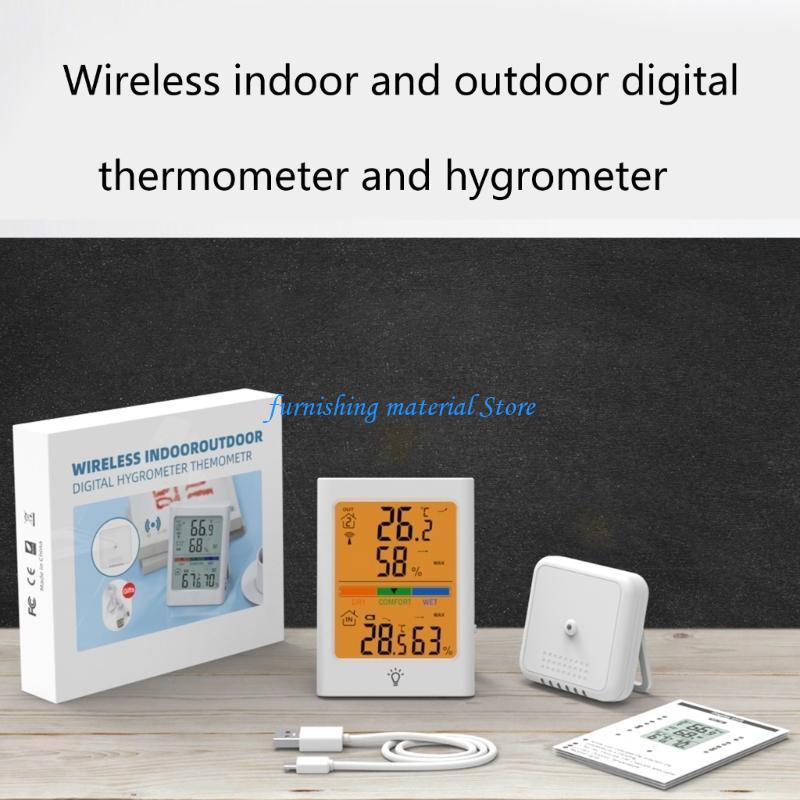Y5GD Indoor Outdoor Thermometer Wireless 328ft/100m Accuracy Digital Hygrometer Temp