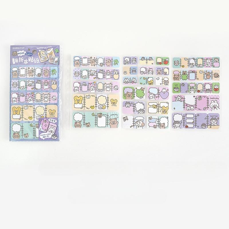 

Mini Cartoon Sticker Book Cute Animal Fold Sticker for DIY Scrapbooking Adorable Decal for Journal Decoration Kawaii Stationery