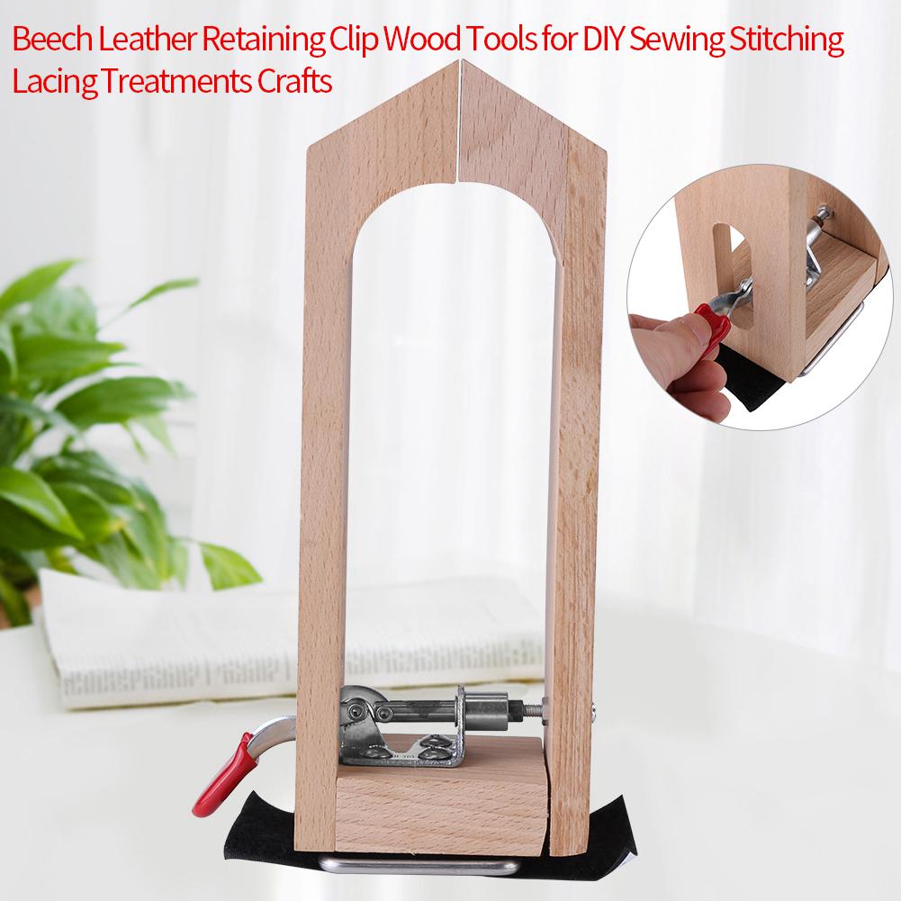Buche Leder Halteklammer Holz Werkzeuge für DIY Nähen Nähen Schnürung Behandlungen Handwerk