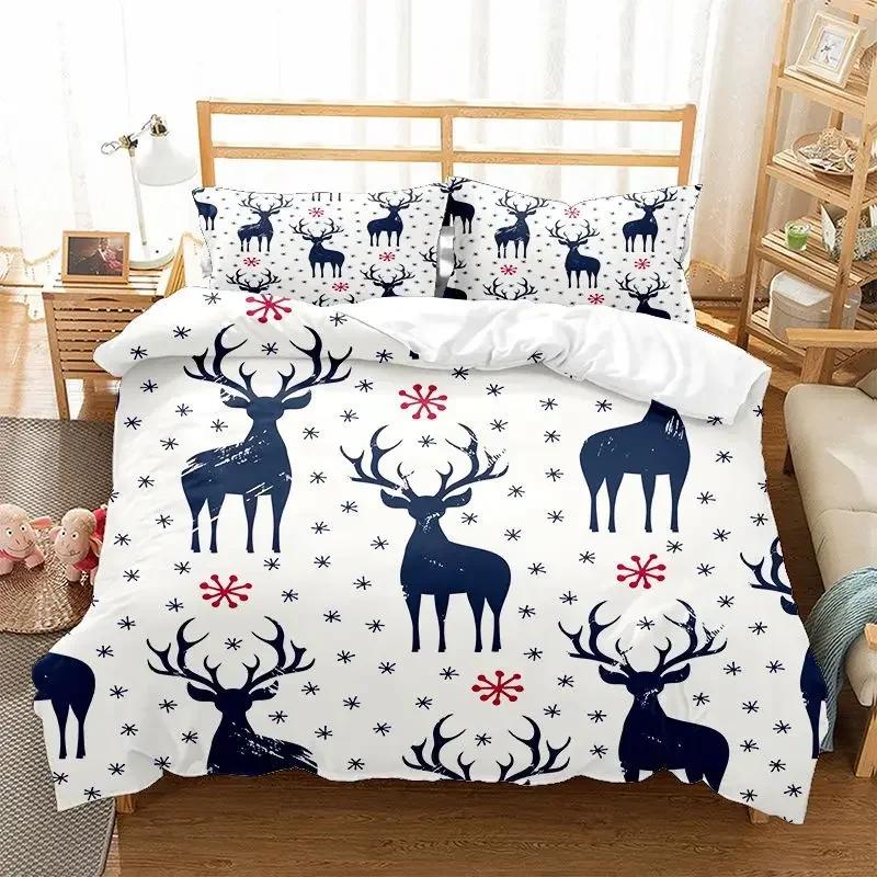 Comforter 3D Print Snowflake Treeowlfox Christmas + S Deer Rhino Bedroom Bedding For Teen Boy Girls Single Double