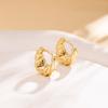 1 Pair Smooth Twisted Thread Croissant Huggie Earrings Unique Personalized Ear Accessories Suitable for Daily Casual