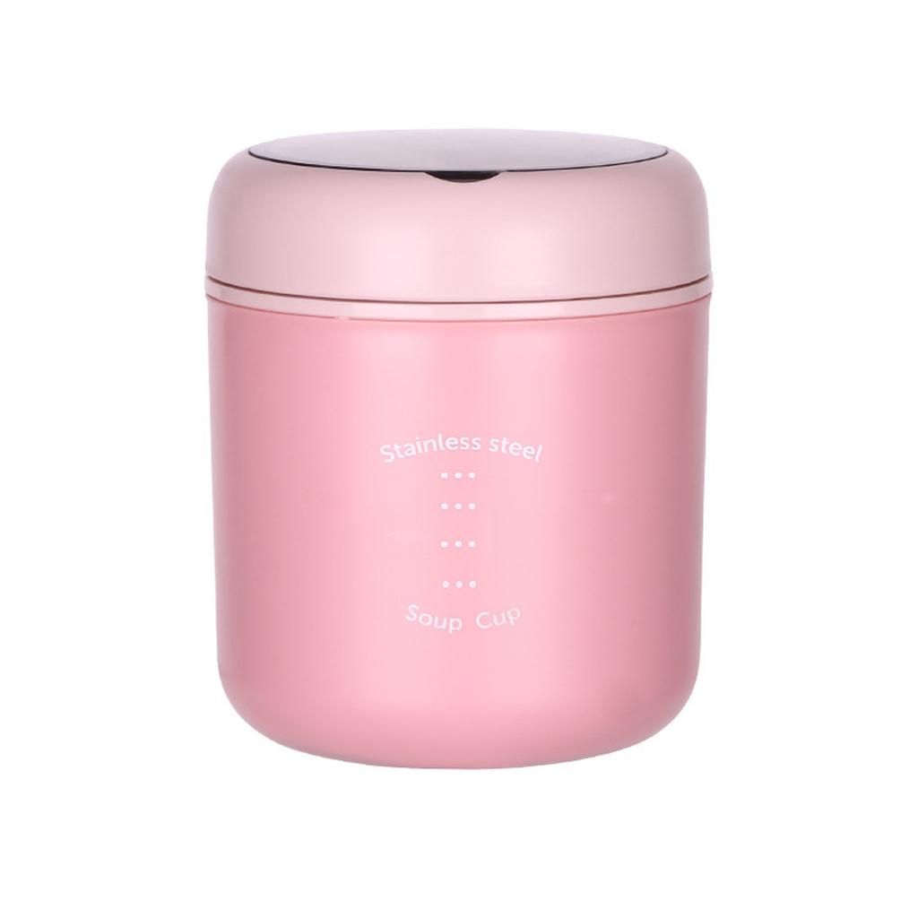 Stainless Steel Insulated Soup Container with Lid and Spoon Leakproof Vacuum Thermal Food Jar Japanese Style Portable Hot Cold Storage Cup