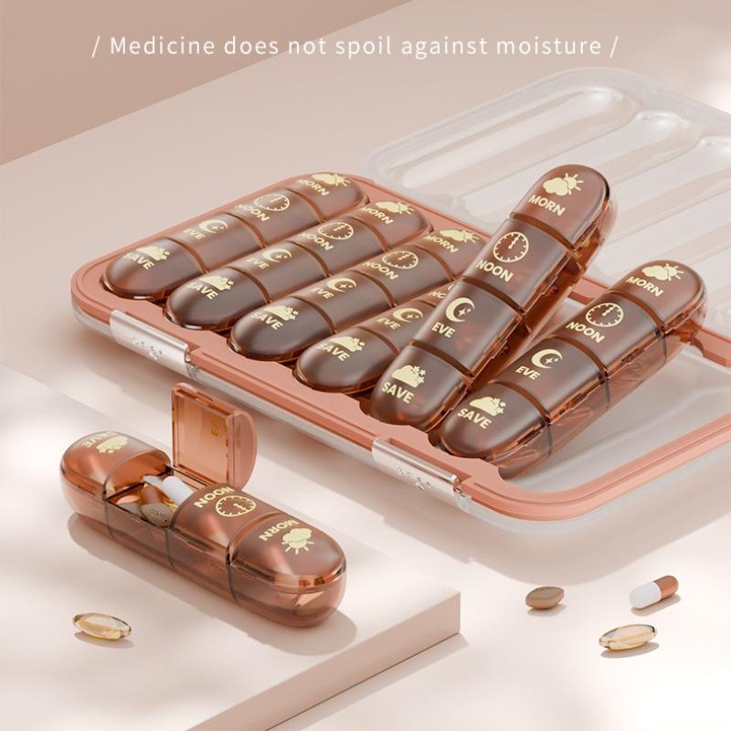 21/28 Grids Pill Box Large Capacity Pill Container Medicine Storage Box Weekly Vitamin Organizer Plastic Moisture Resistant