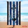 1 Beach Towel with A Nautical Anchor Design Blue and White Striped Pattern and Soft Microfiber Fabric This Unisex Large Towel