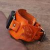 Punk Cuff Cow Leather Bracelet for Apple Watch Strap 44mm 41mm 45mm 49mm 40mm 42mm Watch Band 4 5 6 7 8 9 10 SE Ultra Watchband