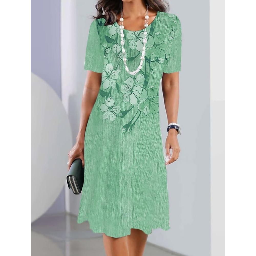 Summer Women's Short-sleeved Streetwear Retro 3d Printed Dress Women's Pullover Elegant Party Fashion Dress