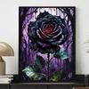 Gothic Rose Diamond Painting Art Set, 5D Rose Diamond Embroidery Craft, DIY Rhinestone Gem Crafts, Home Wall Decoration