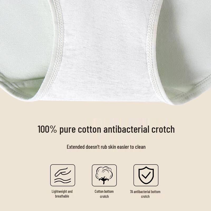 FENTENGCARE Women's Seamless Mid-Waist Antibacterial Panties (6-Pack)