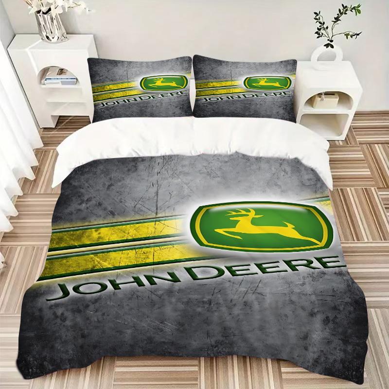 John Deere Agricultural Machinery Print 3Pcs Bedding Set,Duvet Cover with 2 Bedro,Pillowcase Home Birthday Gift