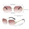 New in Rimless Sunglasses Women  Trendy Fashion Glasses Sunscreen Shades Luxe Femme Lentes  Mujer Lunette Soleil Femme