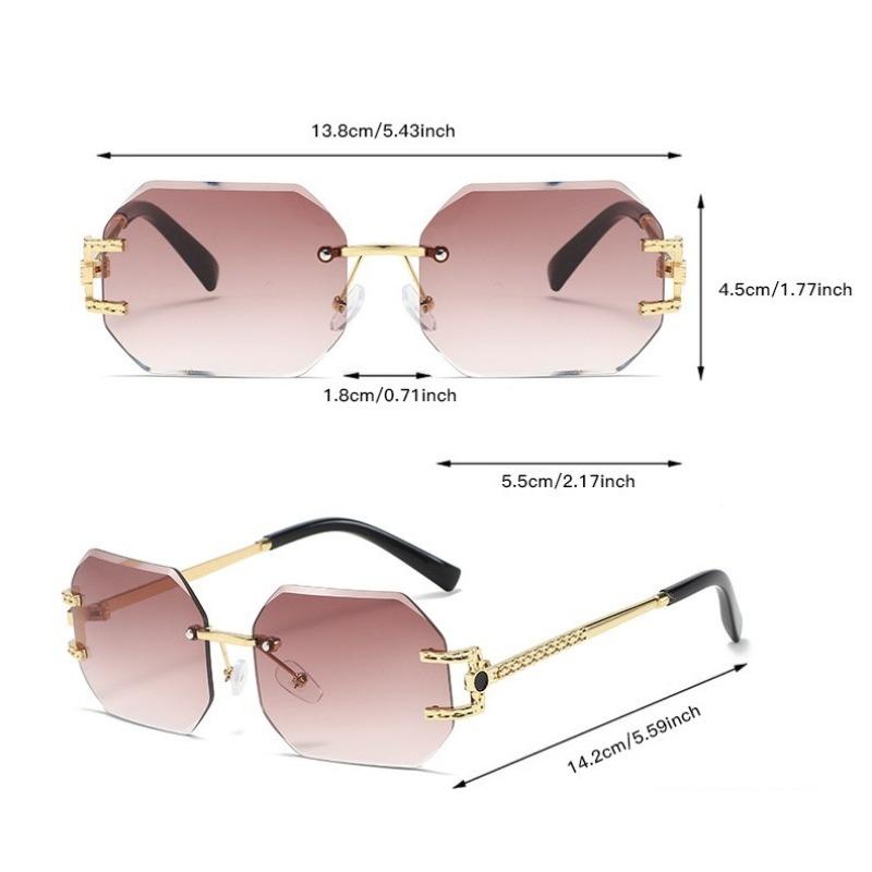 New in Rimless Sunglasses Women  Trendy Fashion Glasses Sunscreen Shades Luxe Femme Lentes  Mujer Lunette Soleil Femme