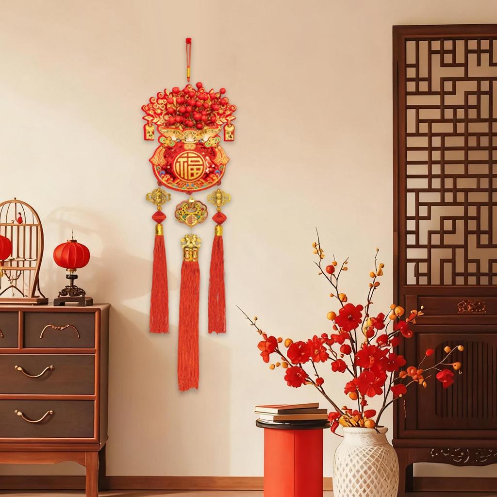 Chinese New Year Decorations 2026 Pendant With Tassels Decorative Festive Tree Ornaments For Living Room Hall Entryway Balcony