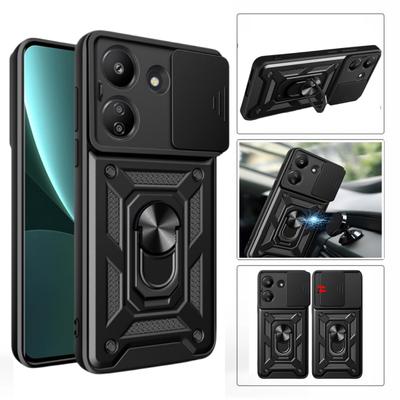 For Xiaomi Poco C65 Case Slide Camera Lens Armor Funda For Poxo Poko Pocco Little C65 C 65 4G Magnetic Holder Ring Protect Cover