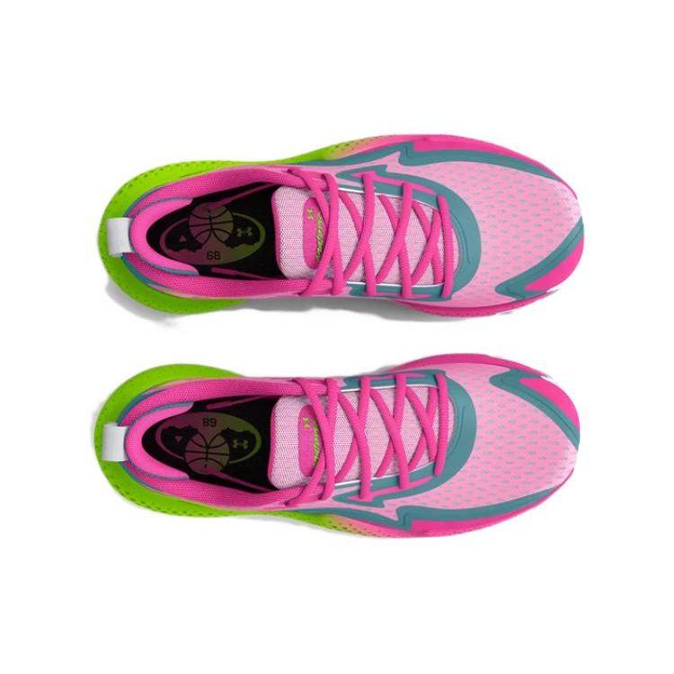 Under Armour Spawn 5 White Lime Pink Unisex Sneaker Still-Water 3026285-100