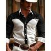 Western Floral Embroidered Men's Long Sleeve Cowboy Shirt