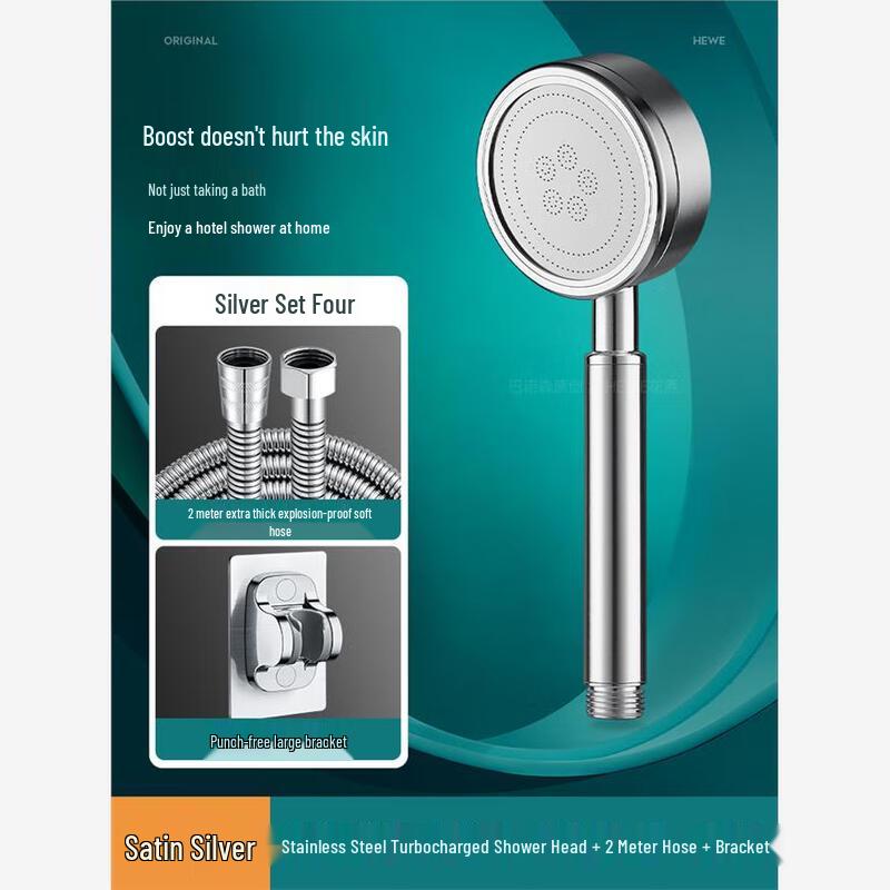 ZISIZ Punch-Free Shower Head and Hose Set