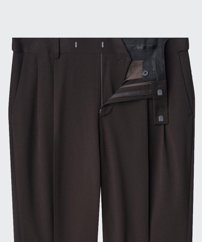 Musinsa Standard Real Wide Hidden Banding Slacks [Dark Brown]