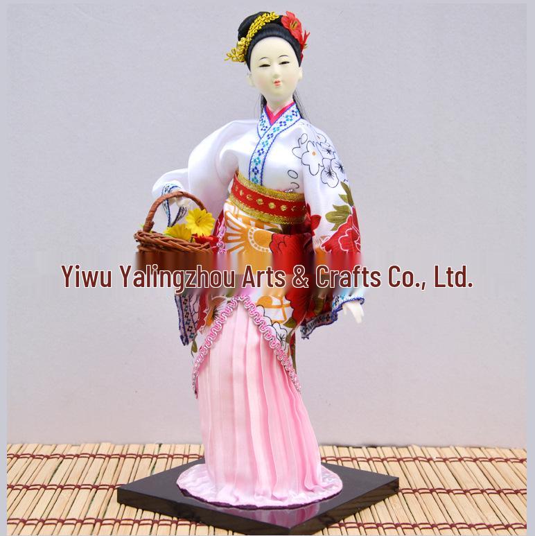 Seidenpuppenpuppe einer Prinzessin der Qing-Dynastie - Haus- & Hoteldekoration, Geschenk, Reiseandenken