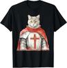 Men's and Women's T-shirts NEW LIMITED Cool Knight Templar The Crusader Cat Design Best Tee T-Shirt S-3XL