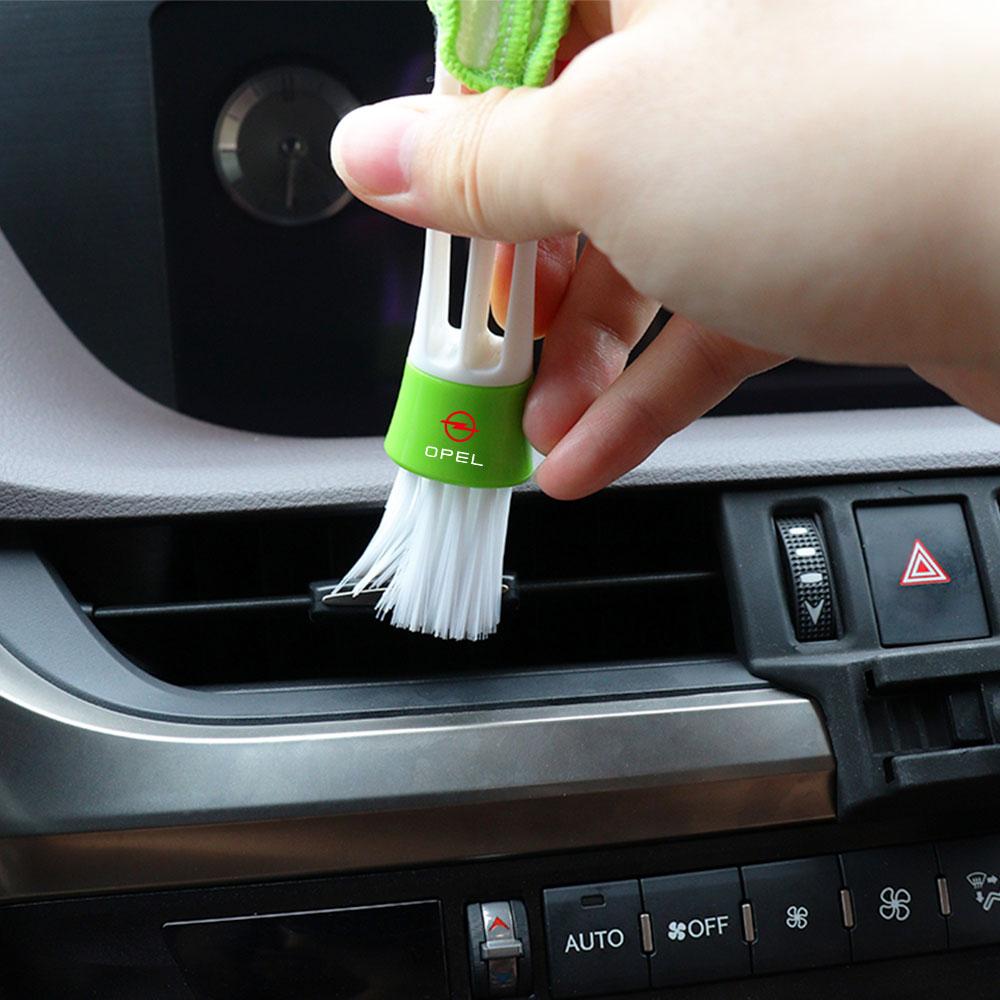 Car Plastic Cleaning Brush Auto Air Conditioning Vent Interior Detail Brush For Opel Mokka Corsa Meriva Zafira H G Car Valve Cap
