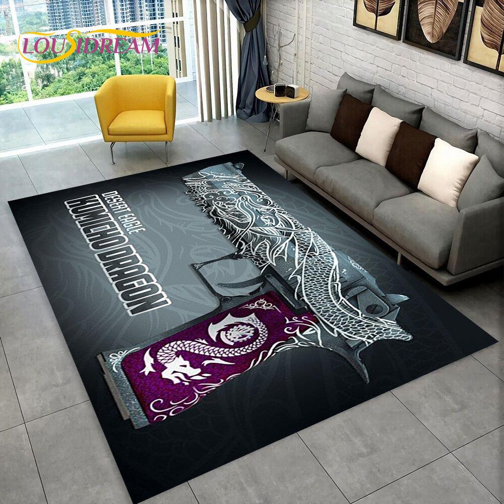 CS,USP,AK,M4,AWP,Rifle Pistol Cartridge Gun Area Rug,Carpet for Home Living Room Bedroom Sofa Doormat Decor,Non-slip Floor Mat