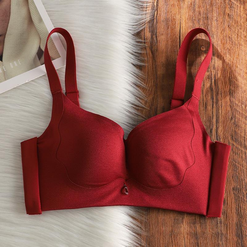 Women Seamless Wireless Thin Cup Push Up Anti Sagging Adjustable Bra