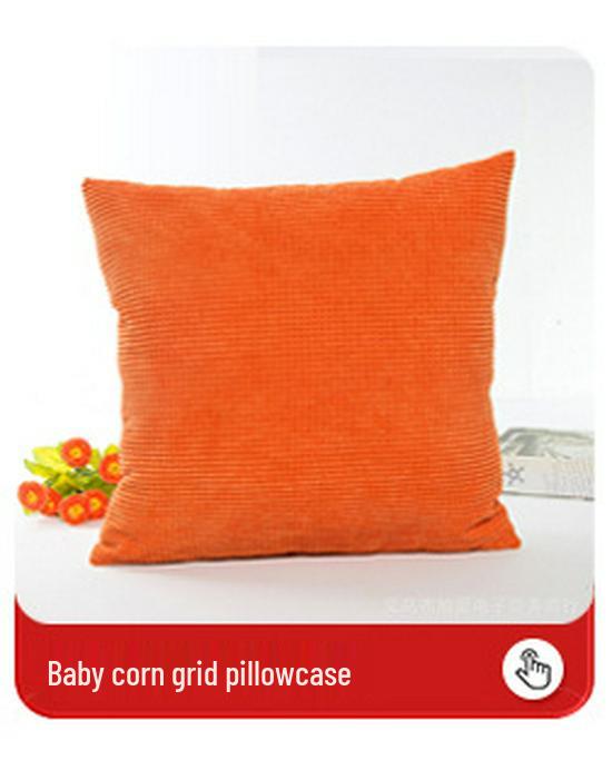 XUAI Corduroy Wheat Grain Backrest Pillowcase - Machine Washable Cover (Insert Not Included)