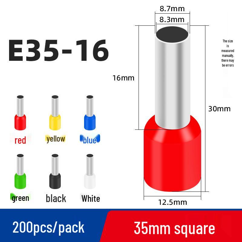 Copper Nickel Plated Tubular Terminal, 1000 Pieces - European Style Pre-Insulated Pin Crimp Lug for Wiring.