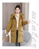 Autumn and Winter Women's Coat Horn Button Hooded Mid-length Loose Coat Thickened Warm Women's Jacket
