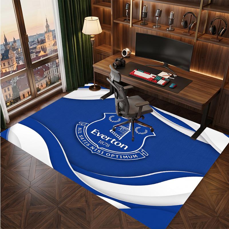 Tappeto in Velluto di Cristallo con Stampa Calcio Everton, Comodo Assorbente d'Acqua Antiscivolo Tappeto per Pavimenti Interni
