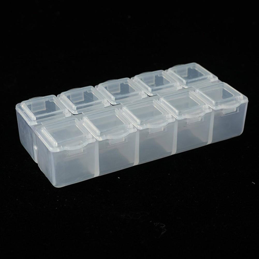 Plastic Organizer Container for Metal Screws and Sewing Accessories 10 Grids