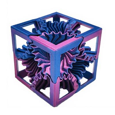 Yousheng 3D Printed Gear Cube Anxiety Stress Relief Rotatable Gear Square Block Travel Portable Spin Gear Cube Sensory Toy
