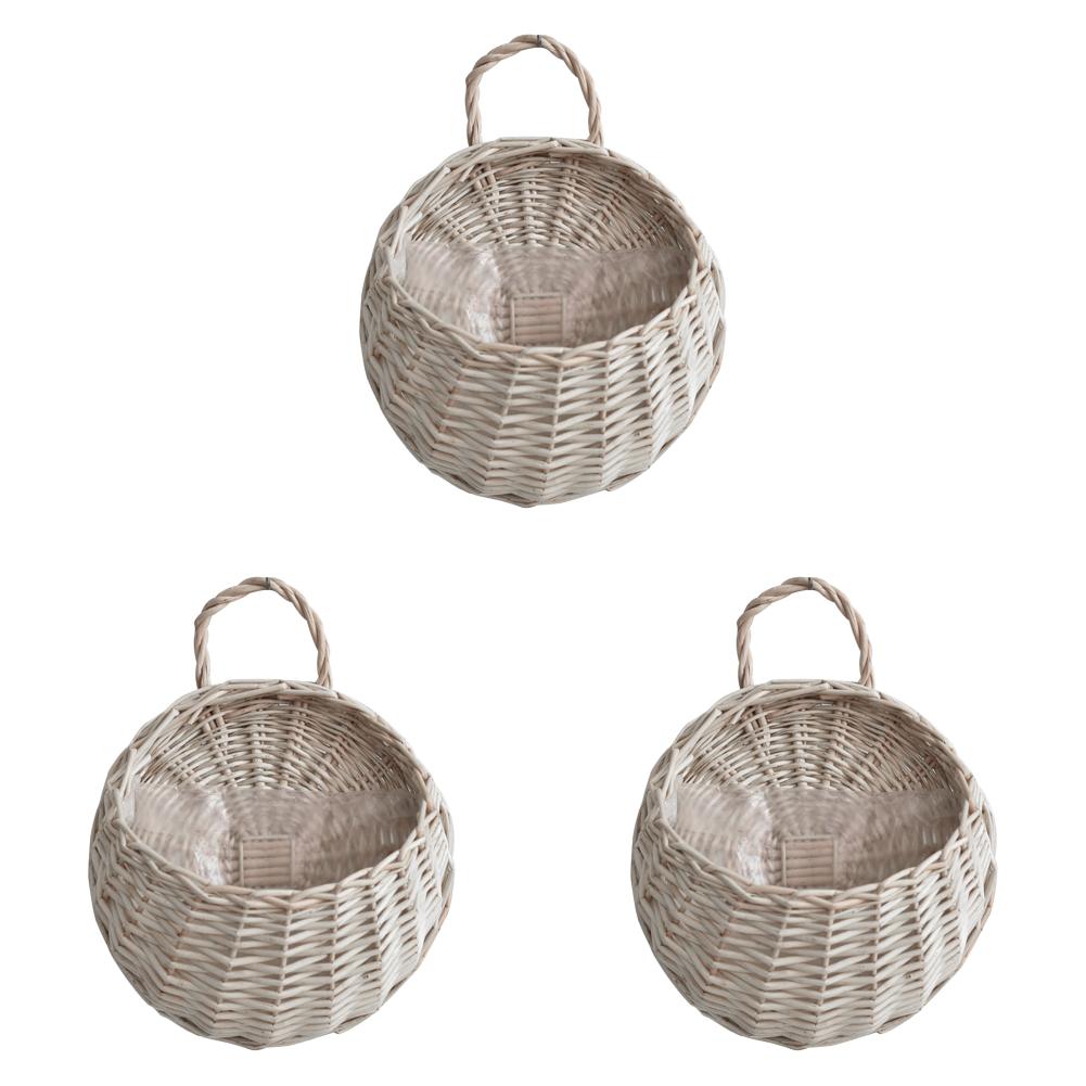 Wall Mounted Rattan Basket Hanging Planter Basket Handmade Wicker Flower Pot Home Garden Balcony Decor Woven Rattan Vase Baskets