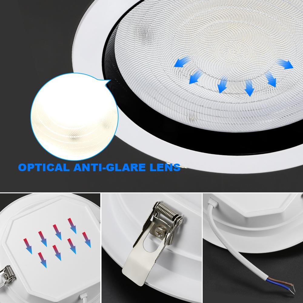 Ceiling LED Spotlights Dowmlight AC 220V Round Recessed LED Dowm Light Spot Ceiling Lamp 9W 13W 19W 22W Indoor Lighting