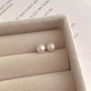 South Korea Dongdaemun Freshwater Pearl S925 Silver Earrings with Versatile, Temperament-Enhancing Design for Women