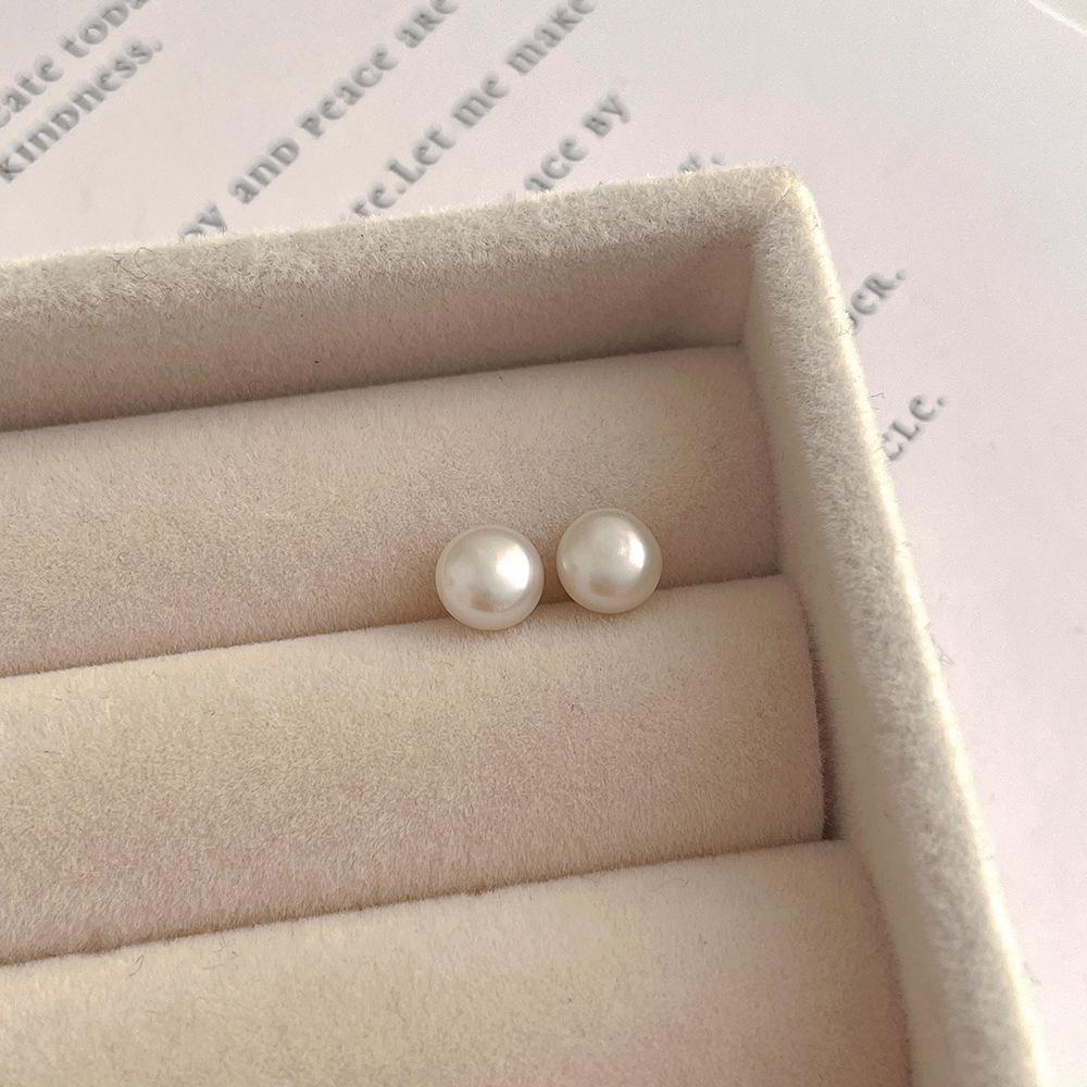 

Серьги из серебра S925 пробы с пресноводным жемчугом Тондэмун из Южной Кореи с универсальным дизайном, подчеркивающим темперамент для женщин