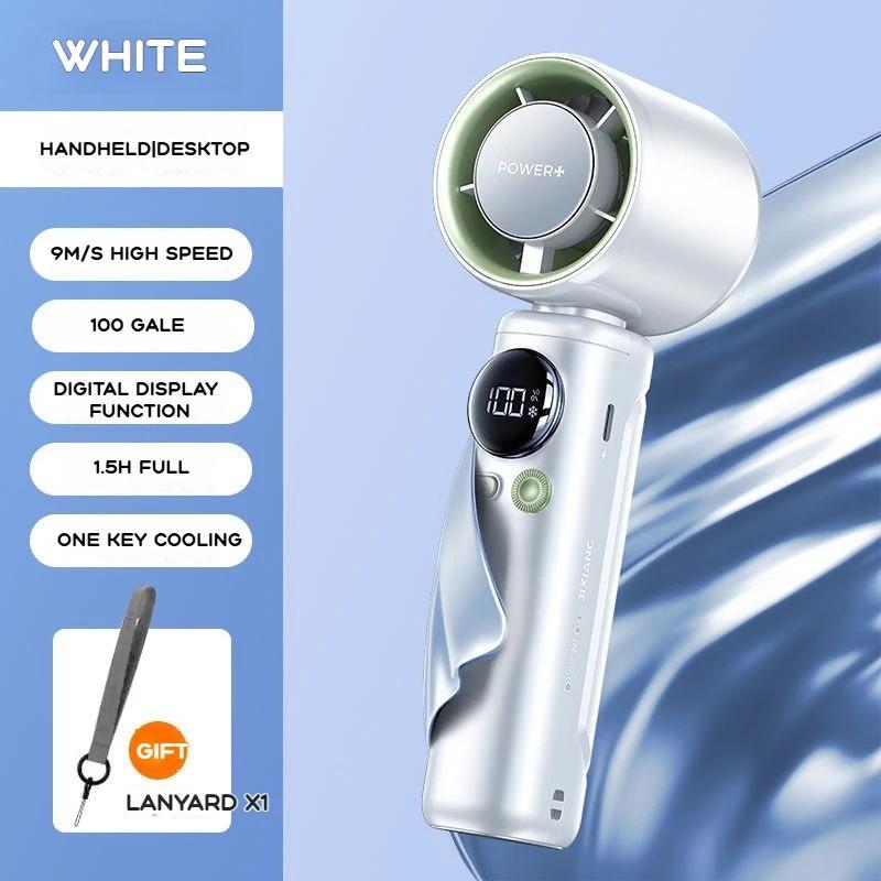 

4000mAh Large Capacity Ice Compress Fan Portable Pocket Fan With Semiconductor Refrigeration Mute Handheld Fan Outdoor Fan белый