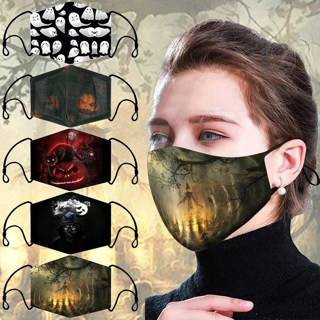 

Маска унисекс с принтом ужасов на Хэллоуин. Моющаяся маска для лица. Содержит 2 фильтра.