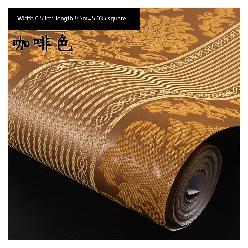 9.5M European-Style Non-Woven Wallpaper Bedroom Living Room Home Decoration 3D Luxury TV Background Wall Simple Wall Stickers