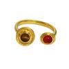 Retro Texture Two-Color Imitation Tiger'S Eye Stone Open Ring Niche Light Luxury High-End Sense Stacked Wearing Personalized Ring Woman