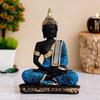 Meditating Buddha Statue For Home Decor Idol/Showpiece Decorative Showpiece - 17 cm  (Polyresin, Blue)